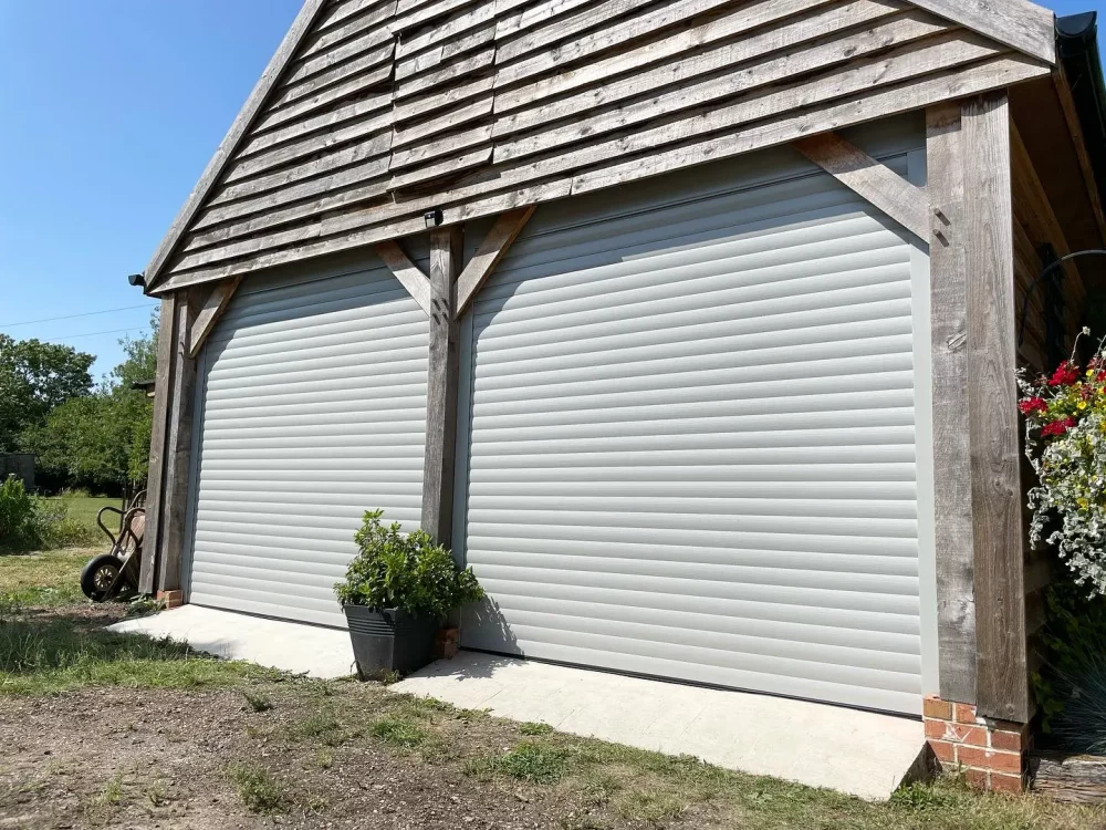 Agate Grey Roller Doors For Wooden Cart Shed