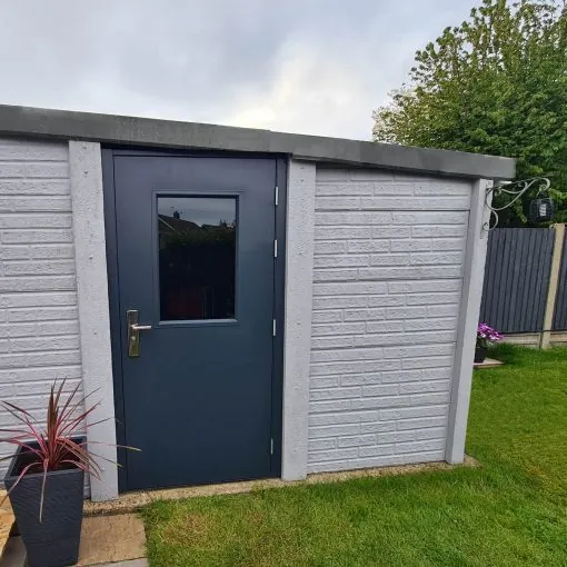 Lathams Glazed Steel Pedestrian Garage Doors | J Brady Garage Doors Ltd