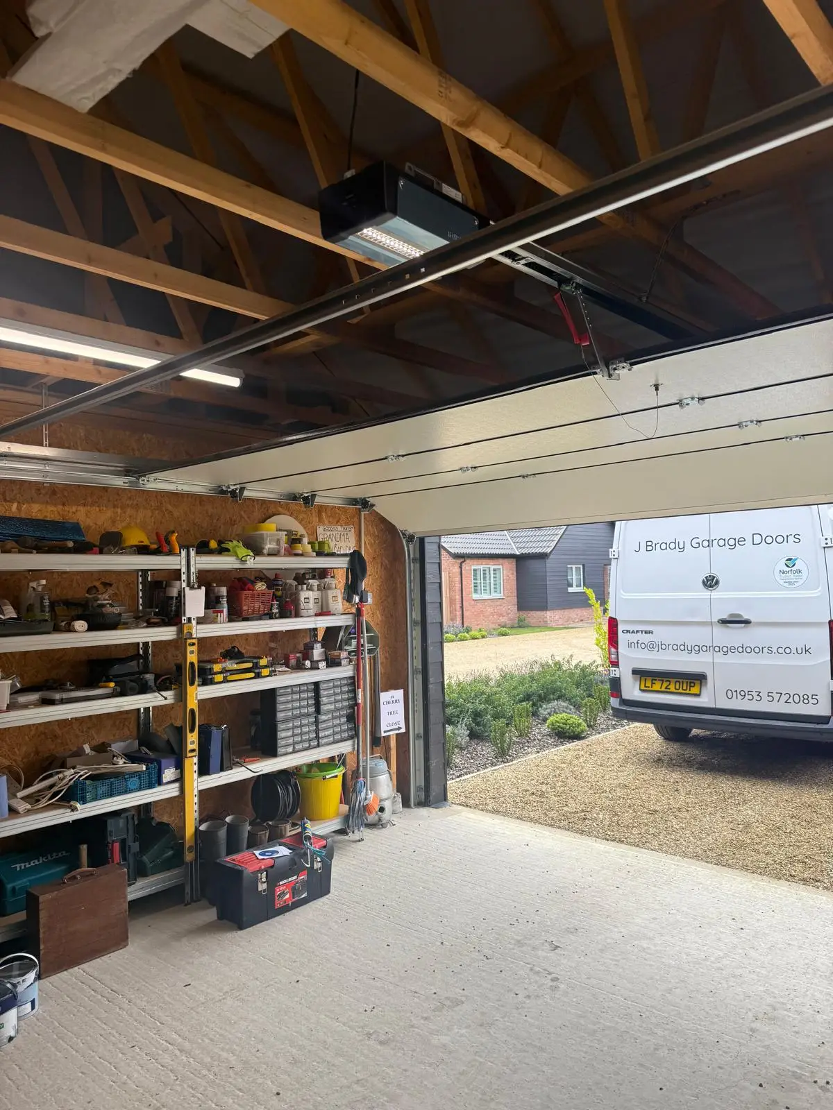 Inside A Sectional Garage Door Near Diss | J Brady Garage Doors Ltd